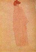Egon Schiele, Standing woman in a Long Cloak